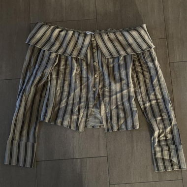 Jaded London Off Shoulder Button Up Top