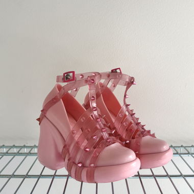 Melissa x Jean-Paul Gaultier rosa Plateauschuhe
