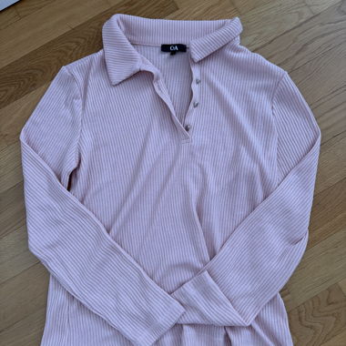 Pinke Ribbed Poloshirt