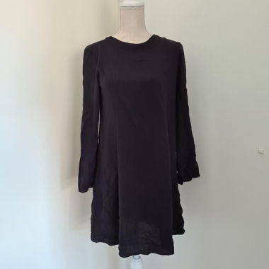 H&M Long Sleeve Mini Dress Black
