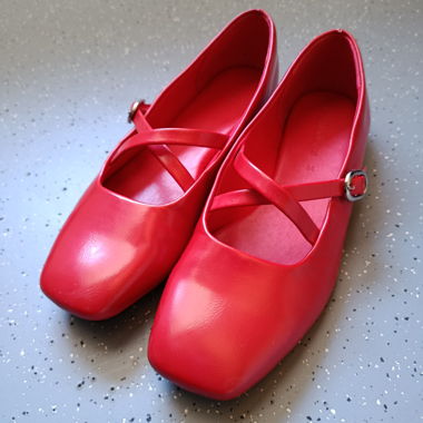 Red Mary Jane Flats