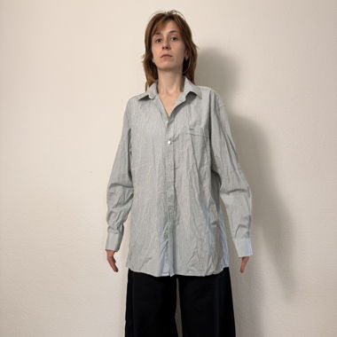 Oversized black on white striped shirt