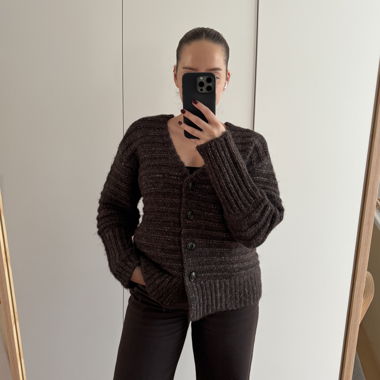 Knitted cardigan black coffee melange - KAFFE