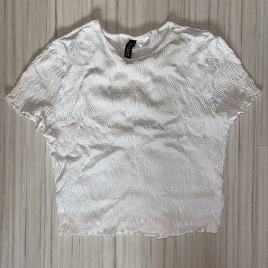 Top blanc fronce