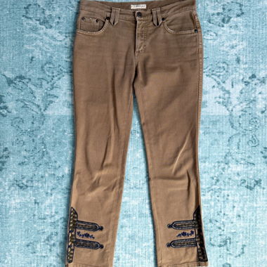 Jeans cropped con fondo ricamato Blumarine