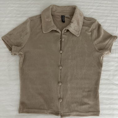 Beige Short-Sleeve Polo Shirt