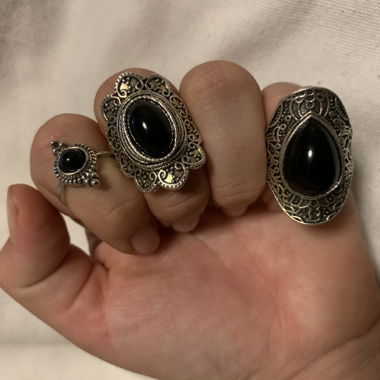 Set di 3 anelli color argento