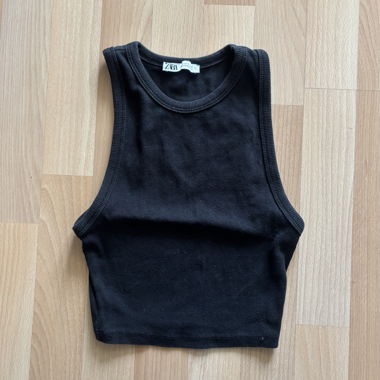 Zara Black Ribbed Tank Top