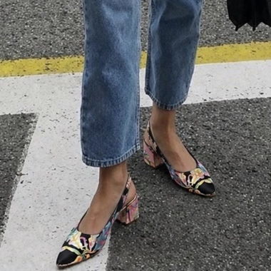 Högl Slingpumps con motivo floreale