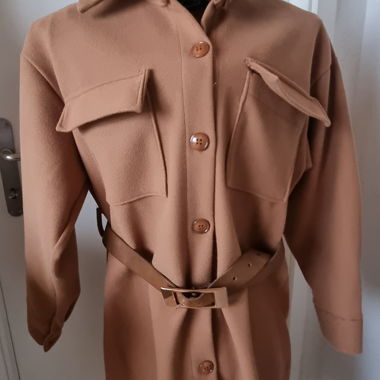 Robe chemisier flanelle camel T36/38
