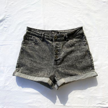 Short jeans grigio-nero Y2K FB Sister 2000s denim Tg. M (etichetta L)