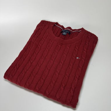 Tommy Hifliger Zopfmuster Pullover - Rot