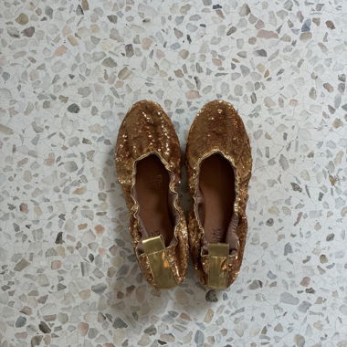 Golden Sequin Ballerinas
