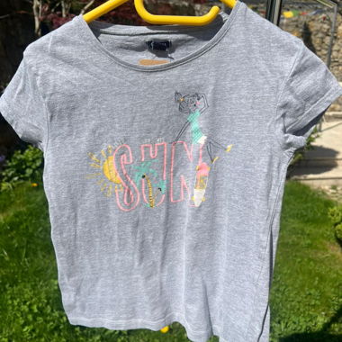 T-shirt gris imprimé