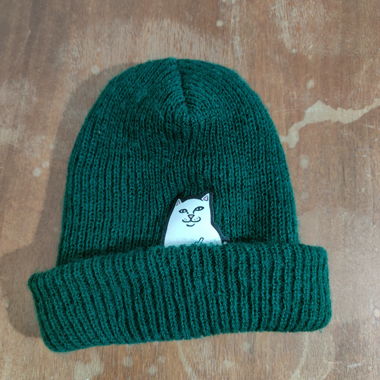 Bonnet vert en maille ripndip