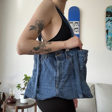 Tote Bag en Jeans - Retouchée - Thriftflip