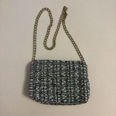 Zara Perlen-Tasche blau 