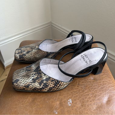 Vintage Slingback Sandals with Block Heel