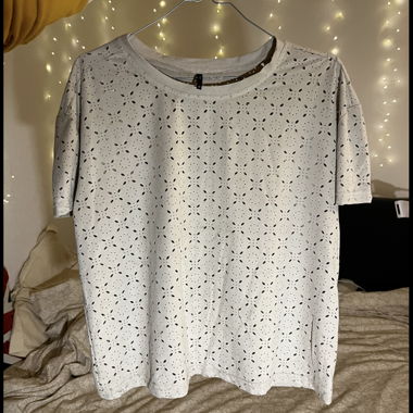 T-shirt perforé beige ONLY