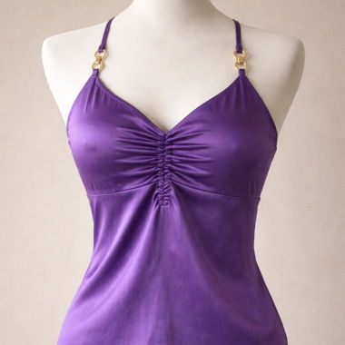 Satin-Violett-Top mit Trägern