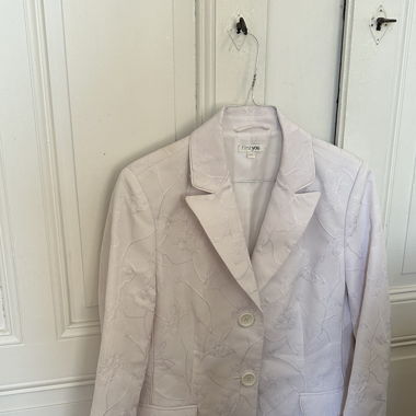 White coat with flower detail (original vintage)