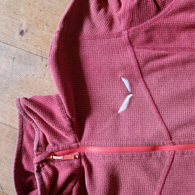 Red hiking zip fleece hoodie