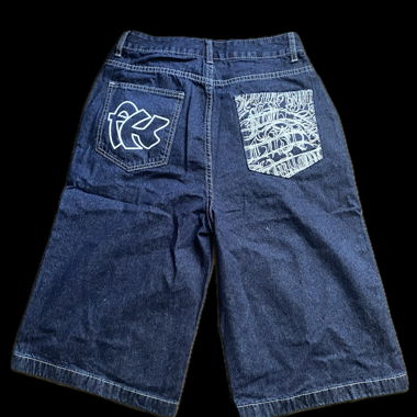Baggy Jorts con tasca posteriore e design stampato