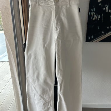 Jean blanc taille haute 