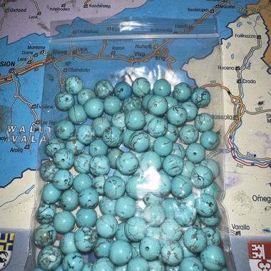 Perles Pierres Turquoise bleu 8mm