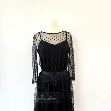 Gothic Tüllkleid mit Plumetis Punkte Stoff