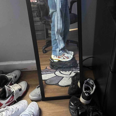 Jeans baggy a righe