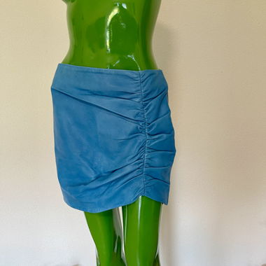 LAMARQUE blue leather mini skirt EU 40