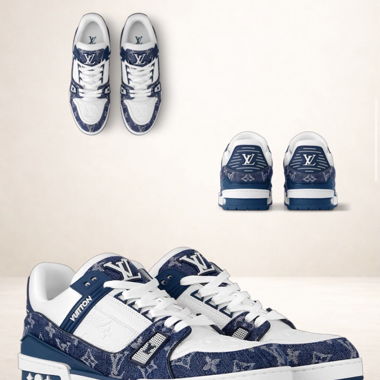 Louis Vuitton LV Trainer Monogram Denim Blu/Bianco
