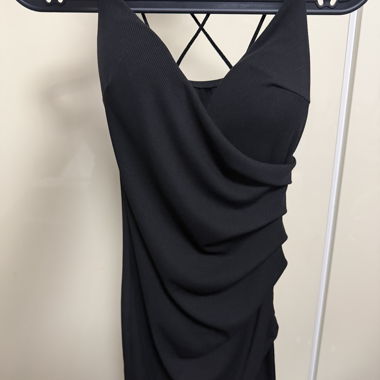 Black dress with crossed straps