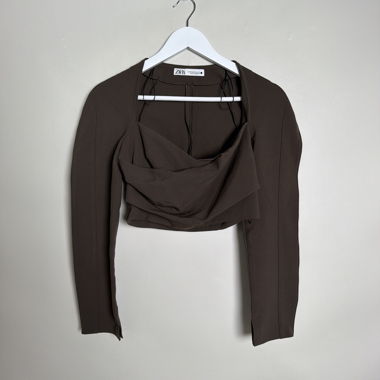 Zara Brown Cropped Top