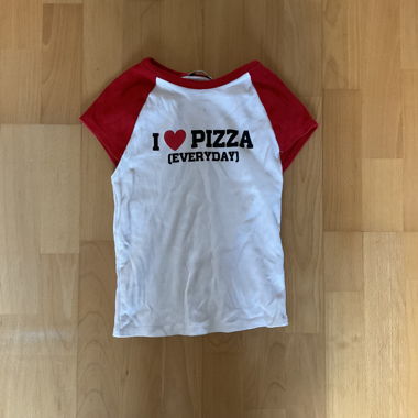 T-shirt Bershka rouge/blanc