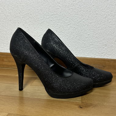 Black Glitter Heels 