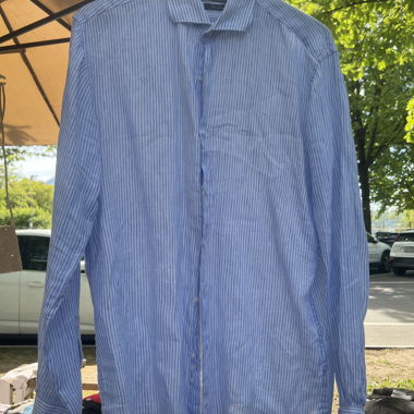 Striped Men’s Shirt - Linen Size 42