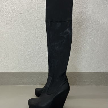 Rick Owens Wedge high leather boots