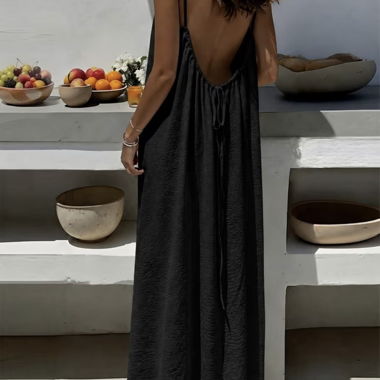 Black Maxi Dress with Backless