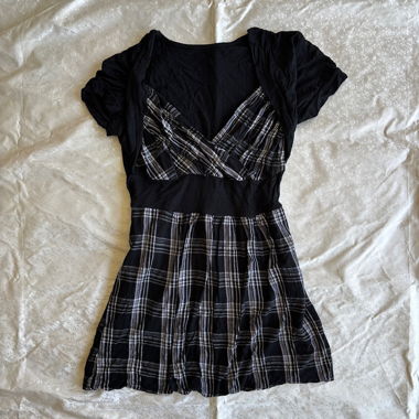 “Ferrero” Made in Italy checkered longline top