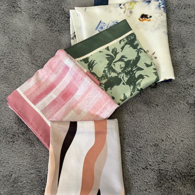 Set Schals rosa, grün, blau, orange