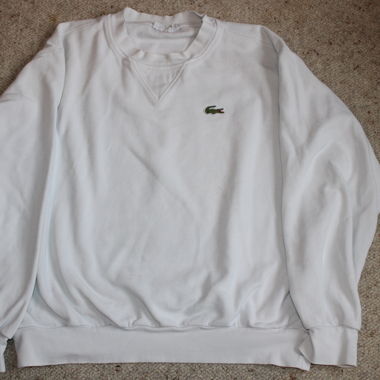 Weisser Lacoste Sweatshirt Pullover