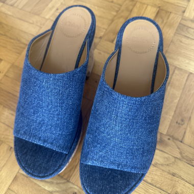 Mules bleu pailletees