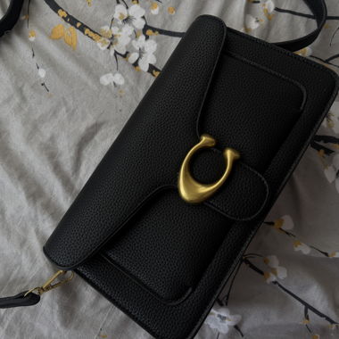 Coach black leather handbag