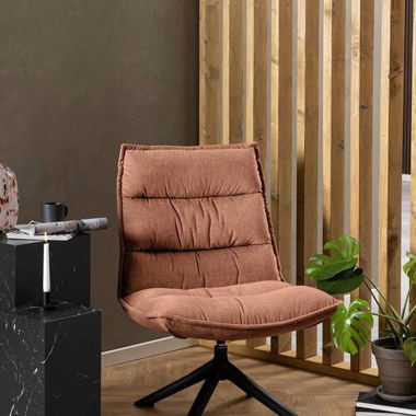 Fauteuil de salon pivotant rouille