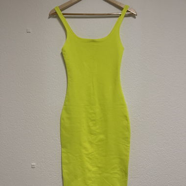Zara vestito aderente giallo acceso – S