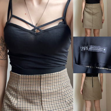  Zara Karierter Minirock