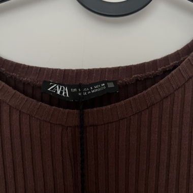 Robe maxi côtelée marron