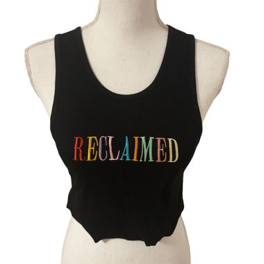 Black Reclaimed Crop Top